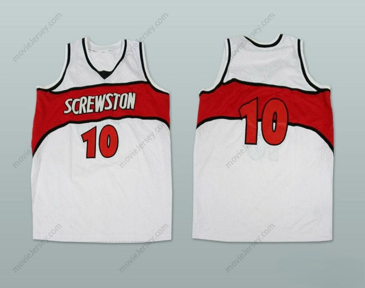 CUSTOM ANY Name Number DJ SCREW 10 SCREWSTON  WHITE BASKETBALL JERSEY Top Stitched S-6XL