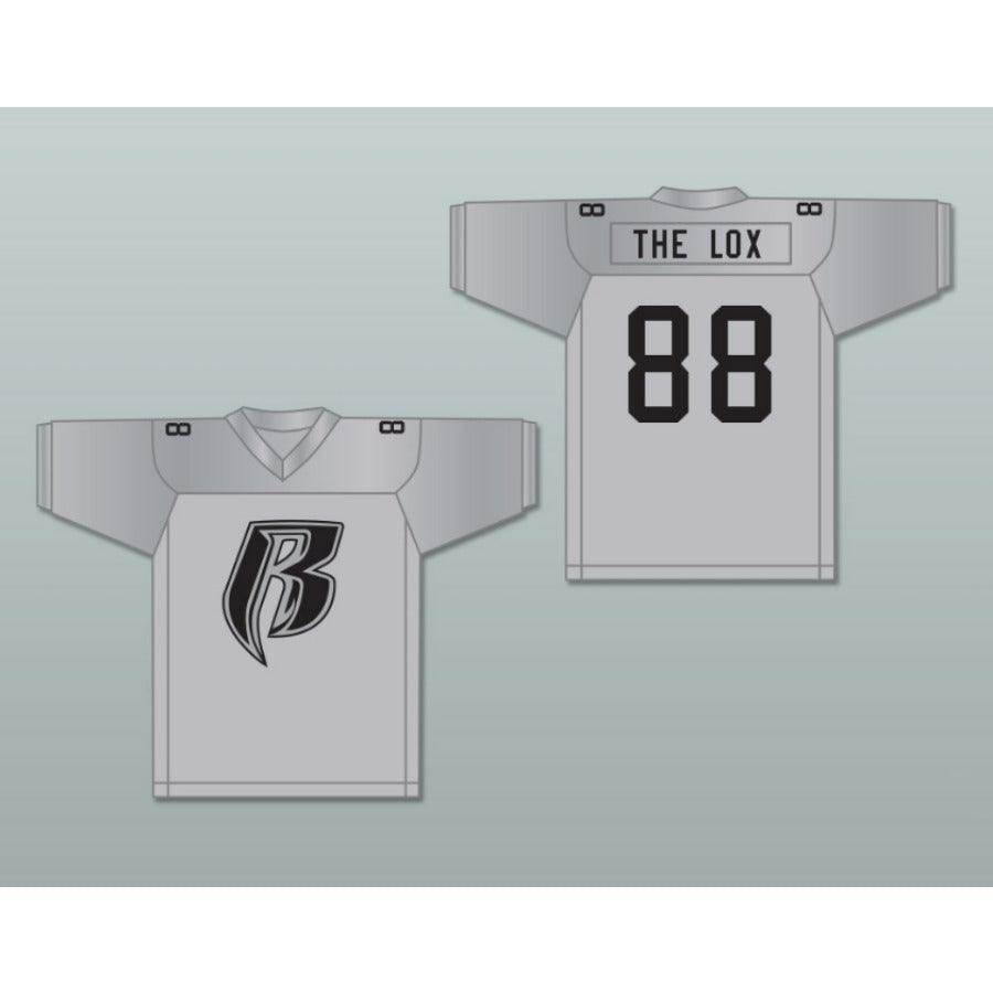 CUSTOM ANY Name Number THE LOX ROUGH RYDERS 88 SILVER Football Jersey Top Stitched S-6XL