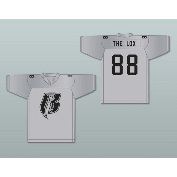 CUSTOM ANY Name Number THE LOX ROUGH RYDERS 88 SILVER Football Jersey Top Stitched S-6XL