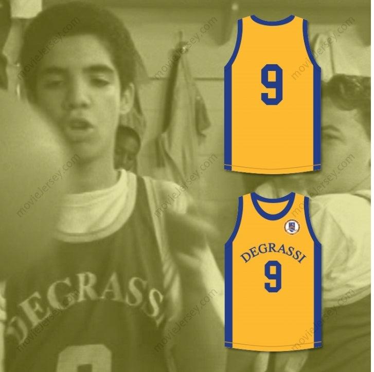 CUSTOM ANY Name Number DRAKE JIMMY BROOKS 9 DEGRASSI COMMUNITY SCHOOL PANTHERS AWAY BASKETBALL JERSEY WITH PATCH Top Stitched S-6XL