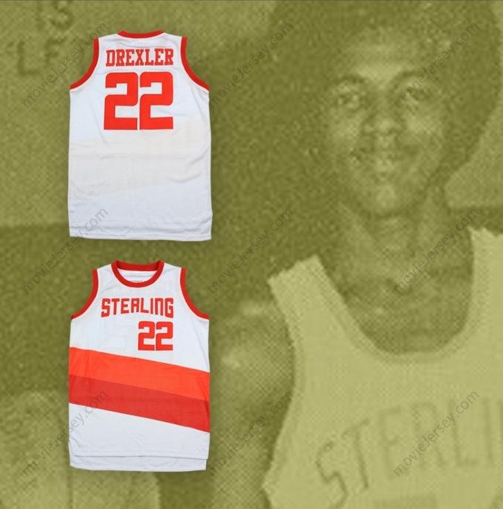 CUSTOM ANY Name Number CLYDE DREXLER 22 HIGH SCHOOL RAIDERS WHITE ALTERNATE BASKETBALL JERSEY Top Stitched S-6XL