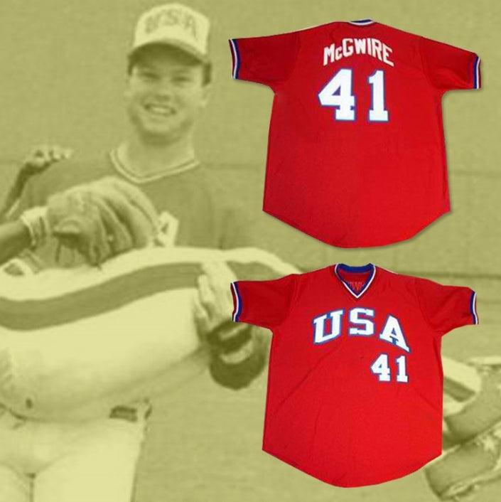 Custom Any Name Number MARK MCGWIRE USA TEAM BASEBALL JERSEY NEW ANY SIZE OR PLAYER Top Stitched S-6XL