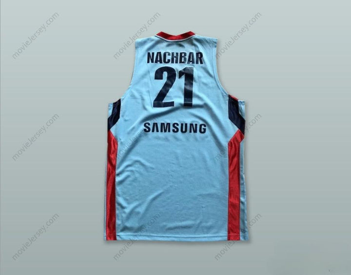CUSTOM ANY Name Number BOSTJAN NACHBAR 21 ANADOLU EFES SK ISTANBUL TURKEY LIGHT BLUE BASKETBALL JERSEY Top Stitched S-6XL