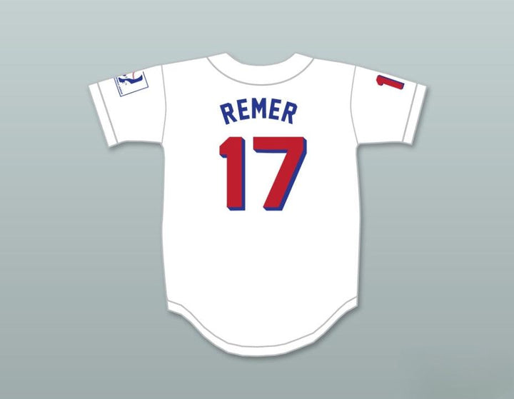 Custom Any Name Number DOUG REMER 17  BEERS DELUXE BASEKETBALL WHITE BASEBALL JERSEY Top Stitched S-6XL