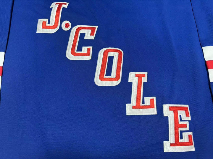 Custom Any Name Number J. COLE 14 FOREST HILLS DRIVE BLUE HOCKEY JERSEY Stitched Top Stitched S-6XL