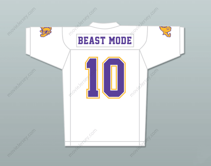 CUSTOM MARSHAWN BEAST MODE LYNCH 10 TECHNICAL FOOTBALL JERSEY INCLUDES Top Stitched S-6XL
