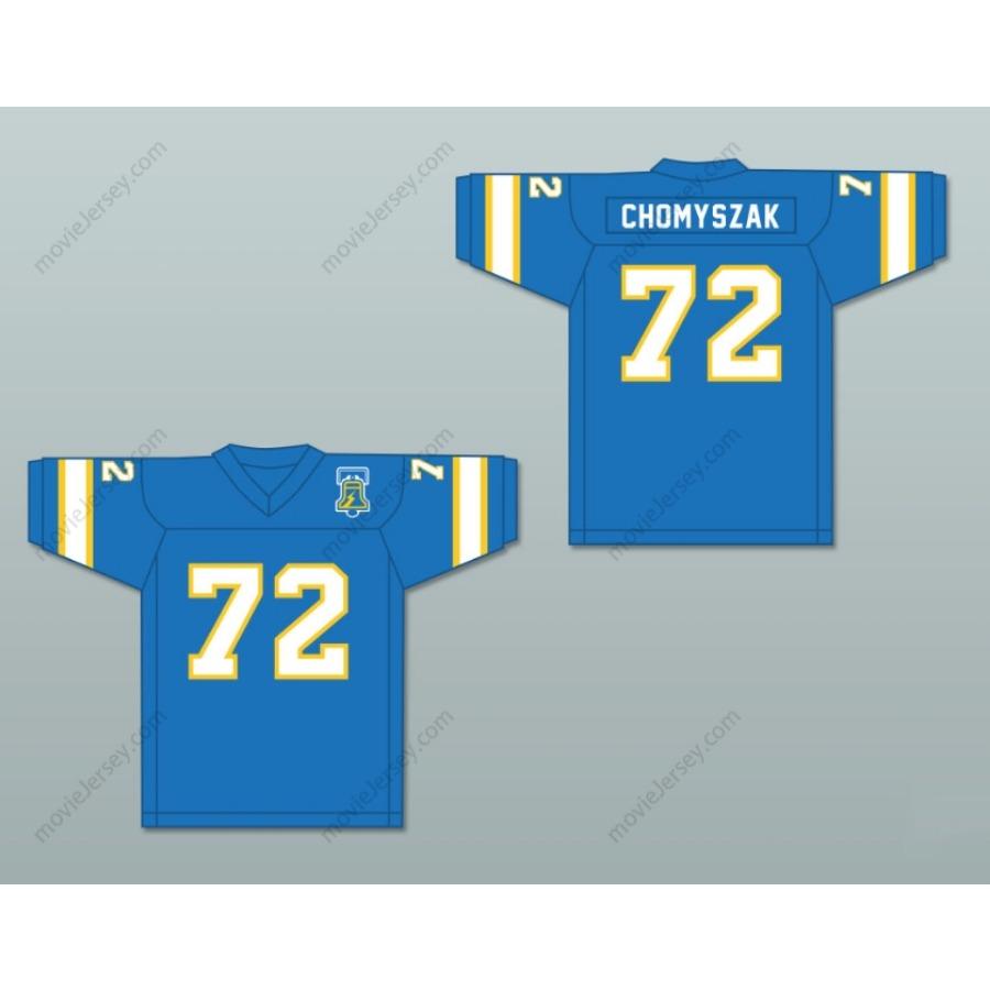 CUSTOM ANY Name Number 1974-75 WFL STEVE CHOMYSZAK 72 PHILADELPHIA BELL Football Jersey Top Stitched S-6XL