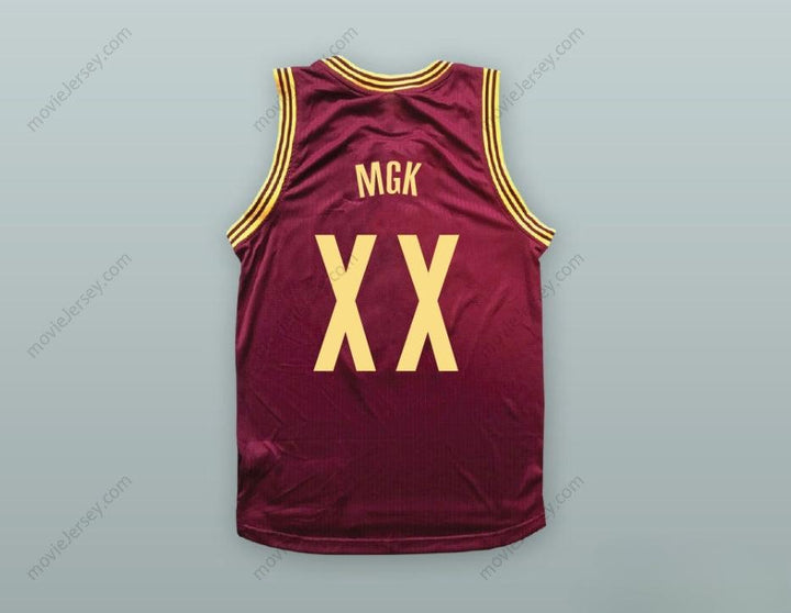 CUSTOM ANY Name Number MGK XX MAROON BASKETBALL JERSEY Top Stitched S-6XL