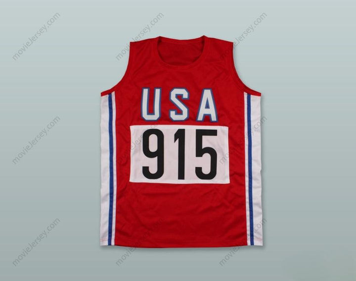 CUSTOM ANY Name Number CARL LEWIS 915 USA RED TRACK AND FIELD JERSEY Top Stitched S-6XL