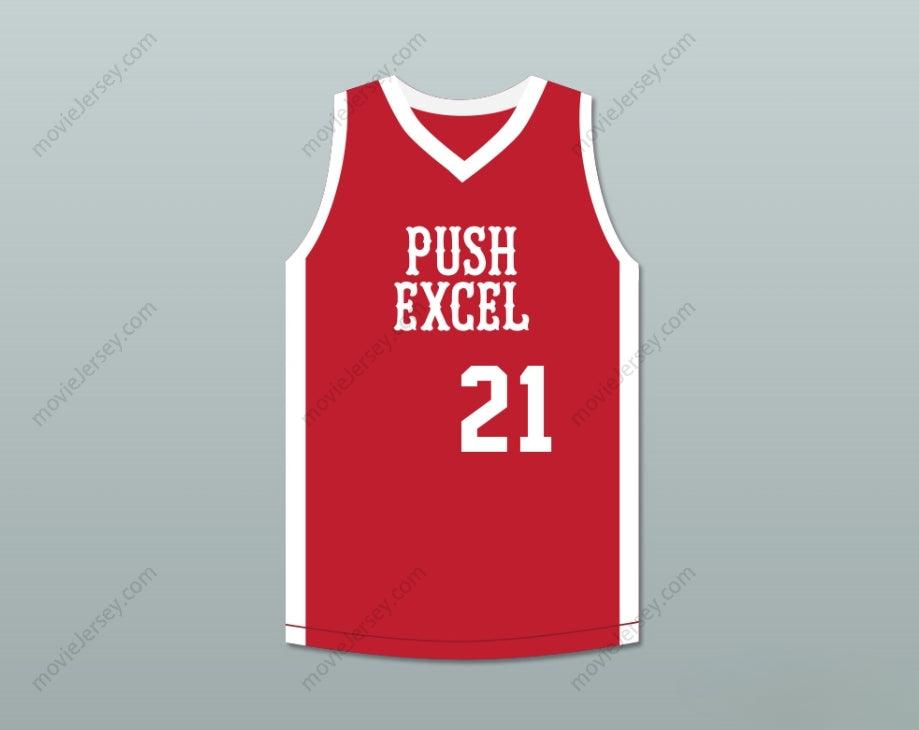 CUSTOM ANY Name Number ALFREDRICK HUGHES 21 PUSH EXCEL PRO BASKETBALL CLASSIC RED BASKETBALL JERSEY 1985 CHARITY EVENT Top Stitched S-6XL