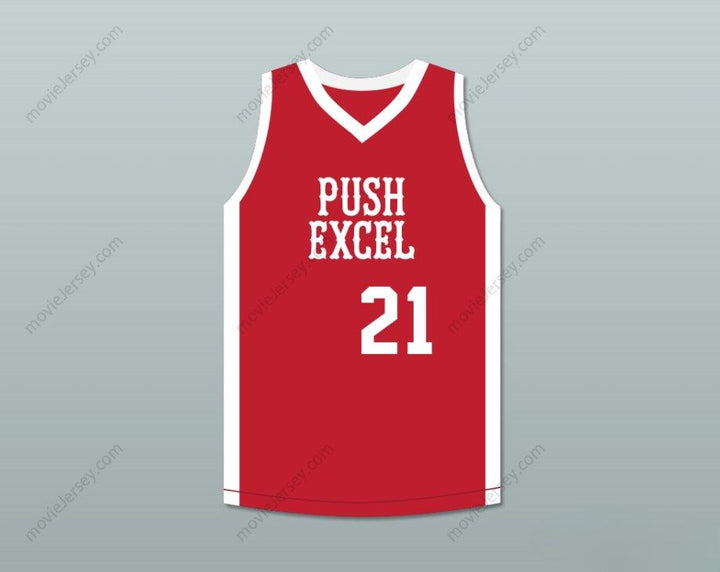 CUSTOM ANY Name Number ALFREDRICK HUGHES 21 PUSH EXCEL PRO BASKETBALL CLASSIC RED BASKETBALL JERSEY 1985 CHARITY EVENT Top Stitched S-6XL