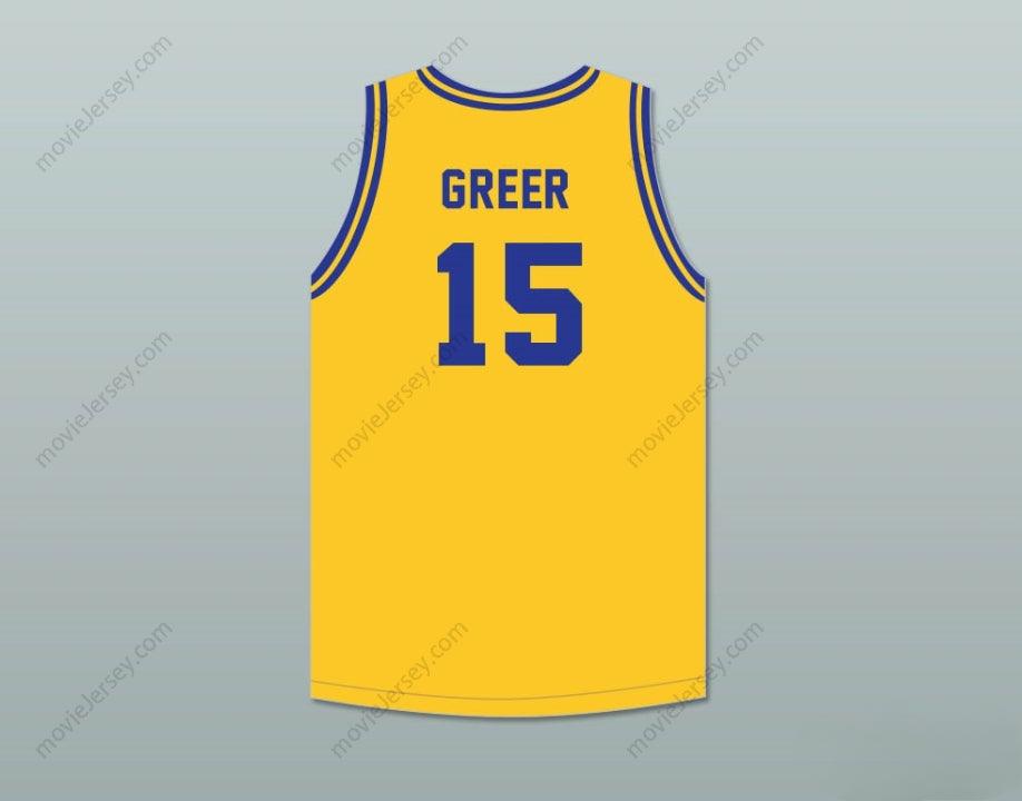 CUSTOM ANY Name Number HAL GREER 15 FREDERICK DOUGLASS JUNIOR AND SENIOR HIGH SCHOOL TIGERS YELLOW GOLD BASKETBALL JERSEY 1 Top Stitched S-6XL