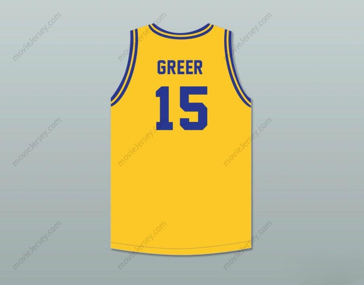 CUSTOM ANY Name Number HAL GREER 15 FREDERICK DOUGLASS JUNIOR AND SENIOR HIGH SCHOOL TIGERS YELLOW GOLD BASKETBALL JERSEY 1 Top Stitched S-6XL