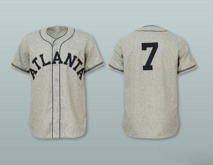 Custom Any Name Number  CRACKERS 7 GRAY BUTTON DOWN BASEBALL JERSEY Top Stitched S-6XL