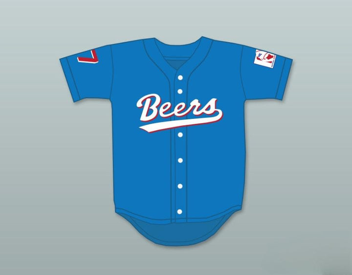 Custom Any Name Number DOUG REMER 17  BEERS BASEKETBALL BLUE BASEBALL JERSEY Top Stitched S-6XL