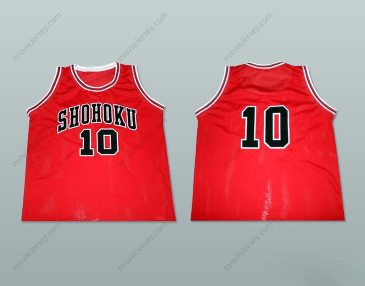 CUSTOM ANY Name Number SLAM DUNK SHOHOKU AWAY BASKETBALL JERSEY 10 SAKURAGI HANAMICHI MANGA Top Stitched S-6XL