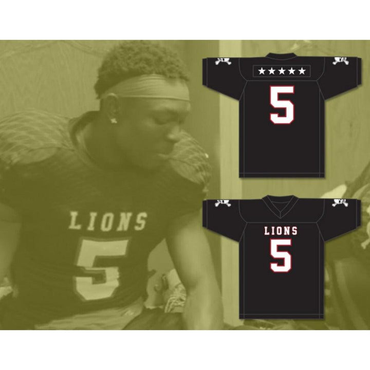 CUSTOM ANY Name Number JOHN FRANKLIN 5 EMCC LIONS ALTERNATE Top Stitched S-6XL