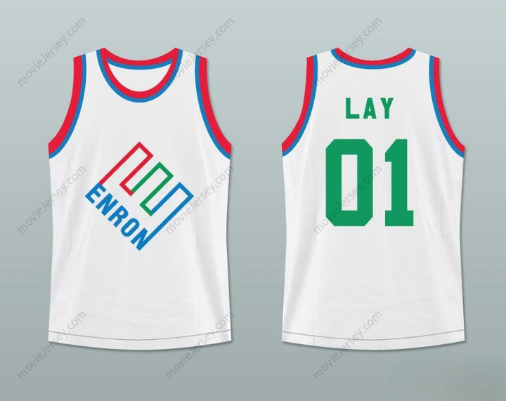 CUSTOM ANY Name Number KENNETH LAY ENRON COMPANY PICNIC BASKETBALL JERSEY STITCH SEWN Top Stitched S-6XL