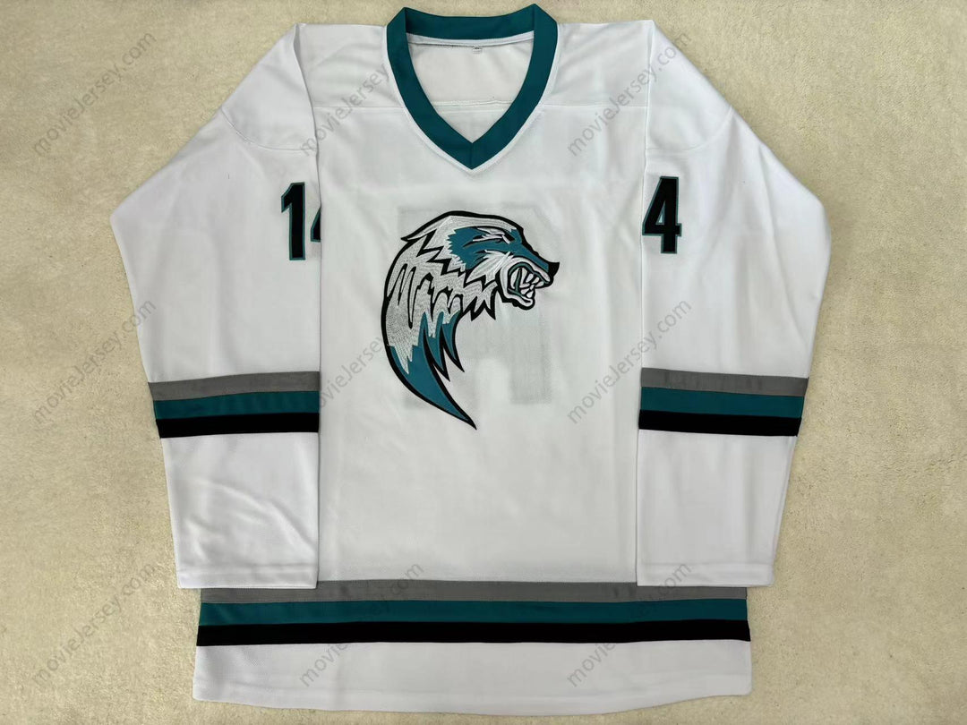 Custom Any Name Number THE LANSING ICE WOLVES DEREK THOMPSON 14 MINOR LEAGUE HOCKEY JERSEY Stitched Top Stitched S-6XL