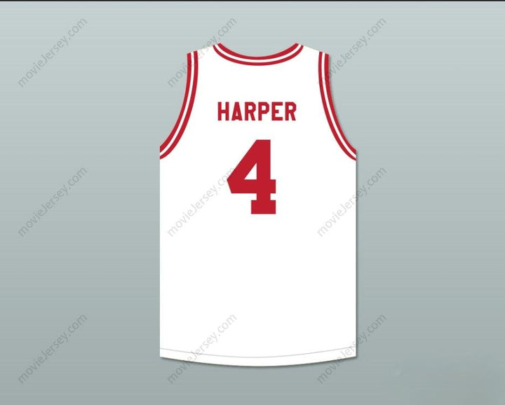 CUSTOM ANY Name Number RON HARPER 4 PUSH EXCEL PRO BASKETBALL CLASSIC WHITE BASKETBALL JERSEY 1988 CHARITY EVENT Top Stitched S-6XL