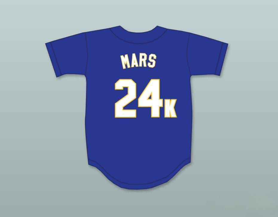 Custom Any Name Number BRUNO MARS 24K HOOLIGANS BLUE BASEBALL JERSEY BET AWARDS Top Stitched S-6XL