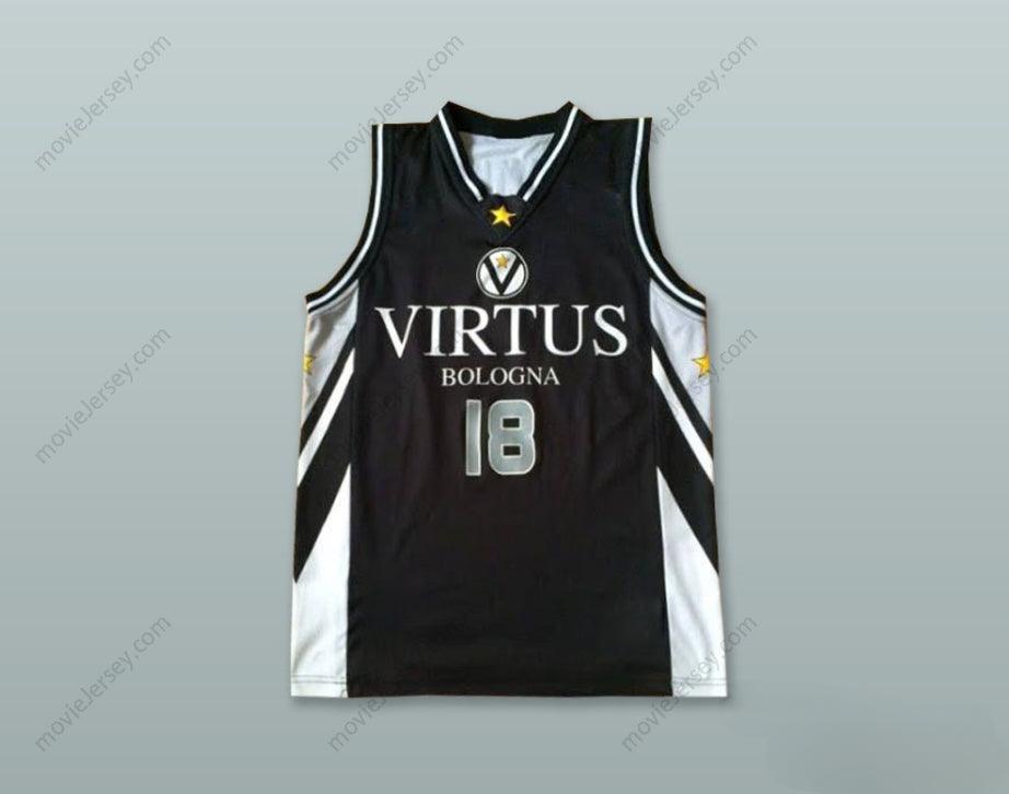 CUSTOM ANY Name Number MATJAZ SMODIS 18 VIRTUS BOLOGNA ITALY BLACK BASKETBALL JERSEY Top Stitched S-6XL