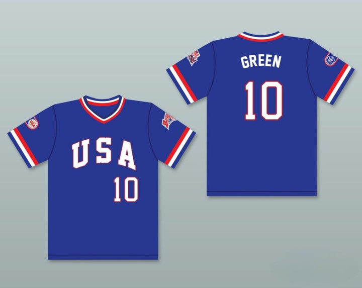 Custom Any Name Number GARY GREEN 10 1984 USA TEAM BLUE BASEBALL JERSEY Top Stitched S-6XL
