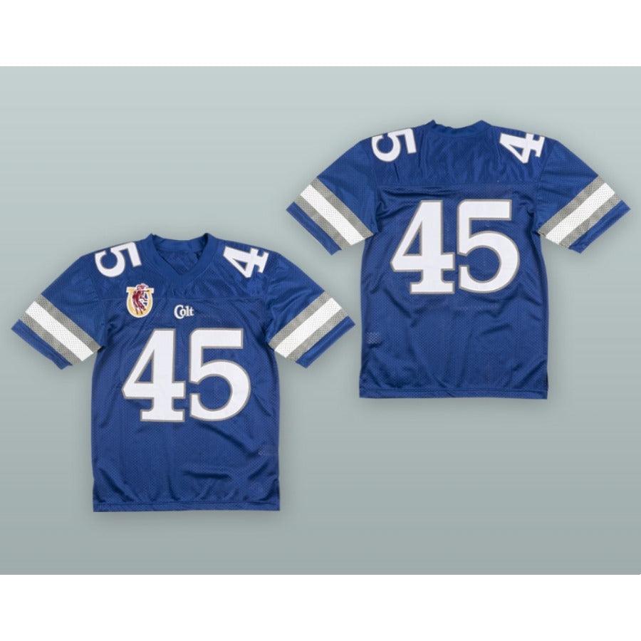 CUSTOM ANY Name Number COLT 45 MALT LIQUOR BLUE Football Jersey Top Stitched S-6XL
