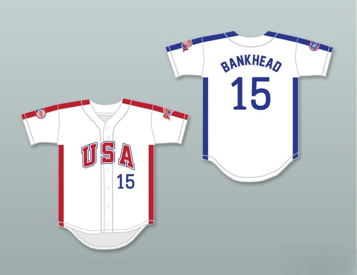 Custom Any Name Number SCOTT BANKHEAD 15 1984 USA TEAM WHITE BUTTON DOWN BASEBALL JERSEY Top Stitched S-6XL