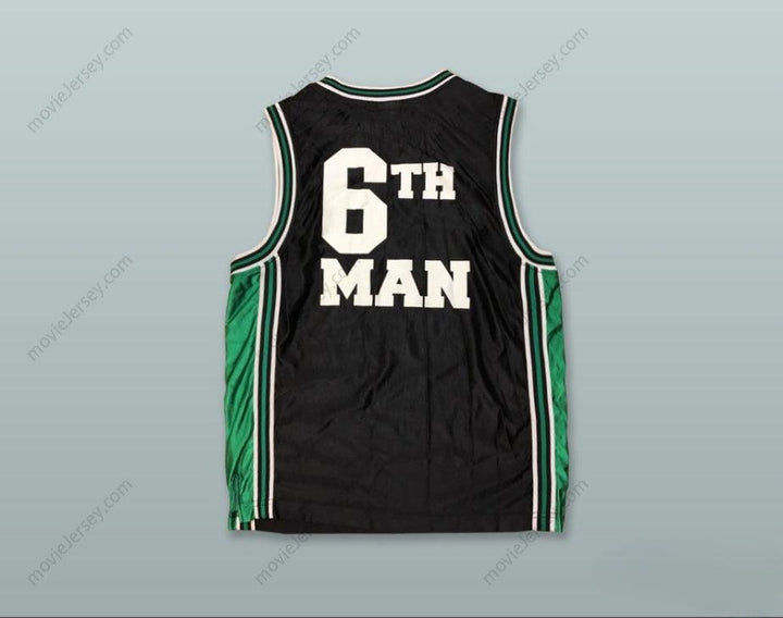 CUSTOM ANY Name Number 6TH MAN BLACK BASKETBALL JERSEY Top Stitched S-6XL