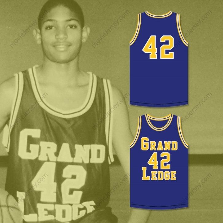 CUSTOM ANY Name Number AL HORFORD 42 GRAND LEDGE HIGH SCHOOL COMETS NAVY BLUE BASKETBALL JERSEY 1 Top Stitched S-6XL
