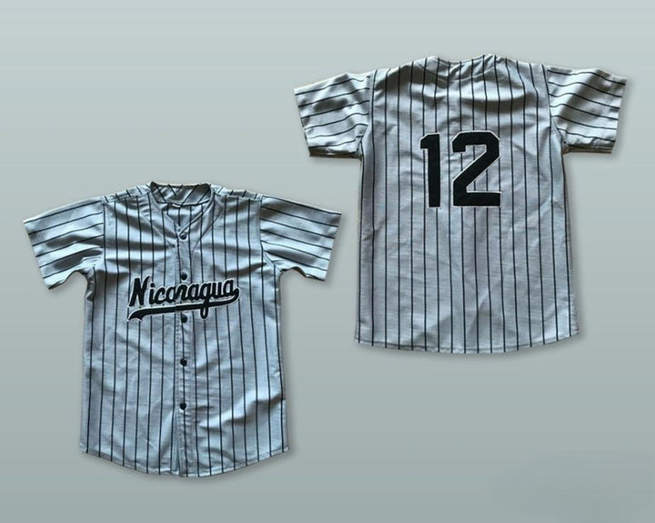 Custom Any Name Number NICARAGUA 12 GRAY PINSTRIPED BASEBALL JERSEY Top Stitched S-6XL