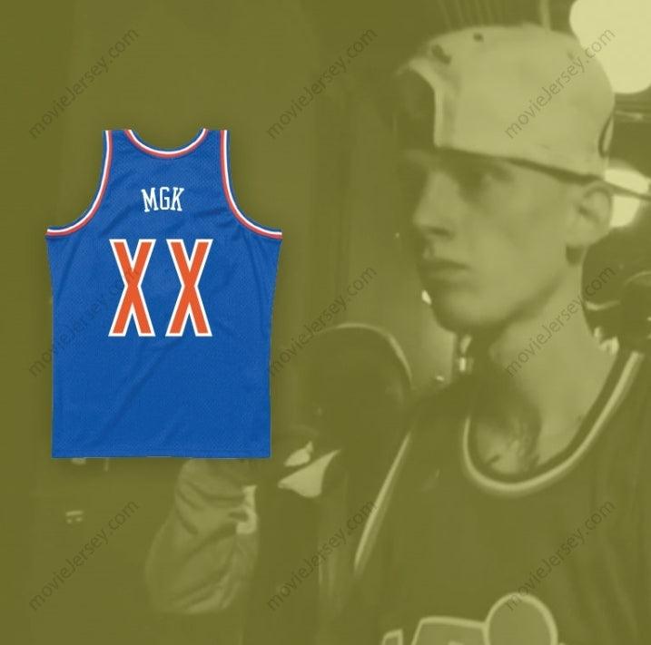 CUSTOM ANY Name Number MGK XX OLD SCHOOL BLUE BASKETBALL JERSEY Top Stitched S-6XL