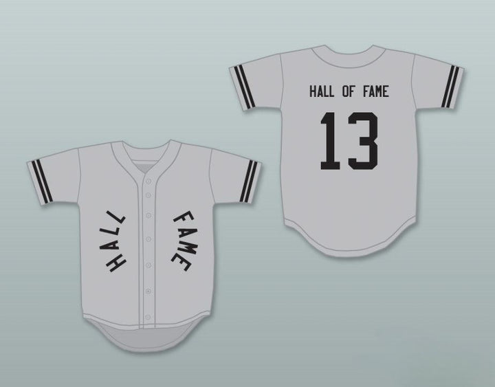 Custom Any Name Number HALL OF FAME 13 GRAY BASEBALL JERSEY Top Stitched S-6XL