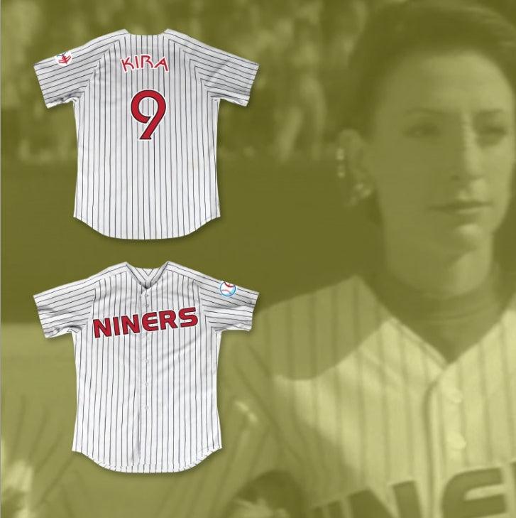 Custom Any Name Number COLONEL KIRA 9 DEEP SPACE NINERS WHITE PINSTRIPED BASEBALL JERSEY Top Stitched S-6XL