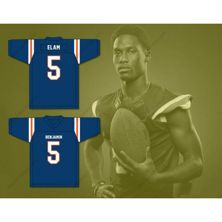 CUSTOM ANY Name Number KAIIR ELAM 5 THE BENJAMIN SCHOOL BUCCANEERS Football Jersey Top Stitched S-6XL