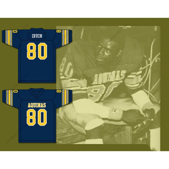 CUSTOM ANY Name Number MICHAEL IRVIN 80   AQUINAS HIGH SCHOOL RAIDERS Football Jersey Top Stitched S-6XL