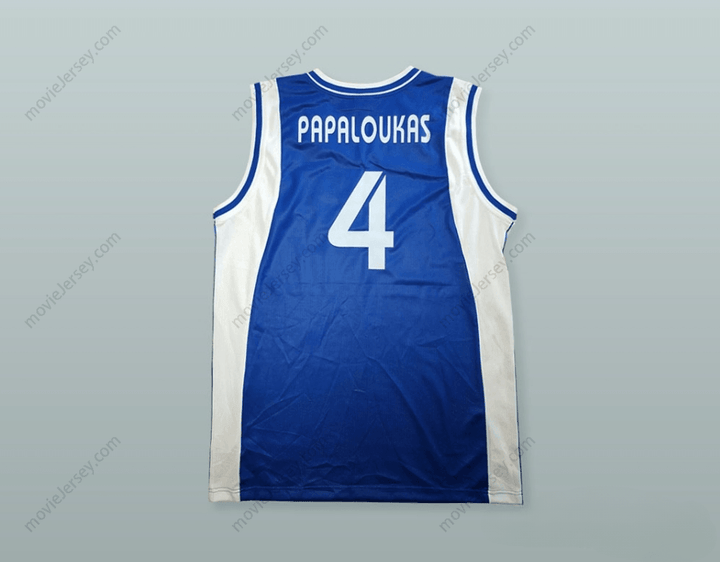 CUSTOM ANY Name Number THEODOROS PAPALOUKAS 4 GREECE BLUE BASKETBALL JERSEY Top Stitched S-6XL