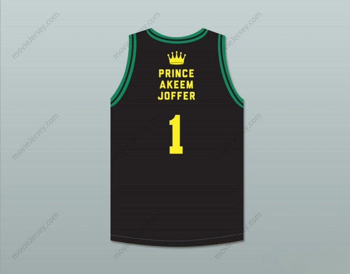 CUSTOM ANY Name Number PRINCE AKEEM JOFFER 1 FICTIONAL AFRICAN COUNTRY BLACK BASKETBALL JERSEY WITH FLAG PATCH Top Stitched S-6XL