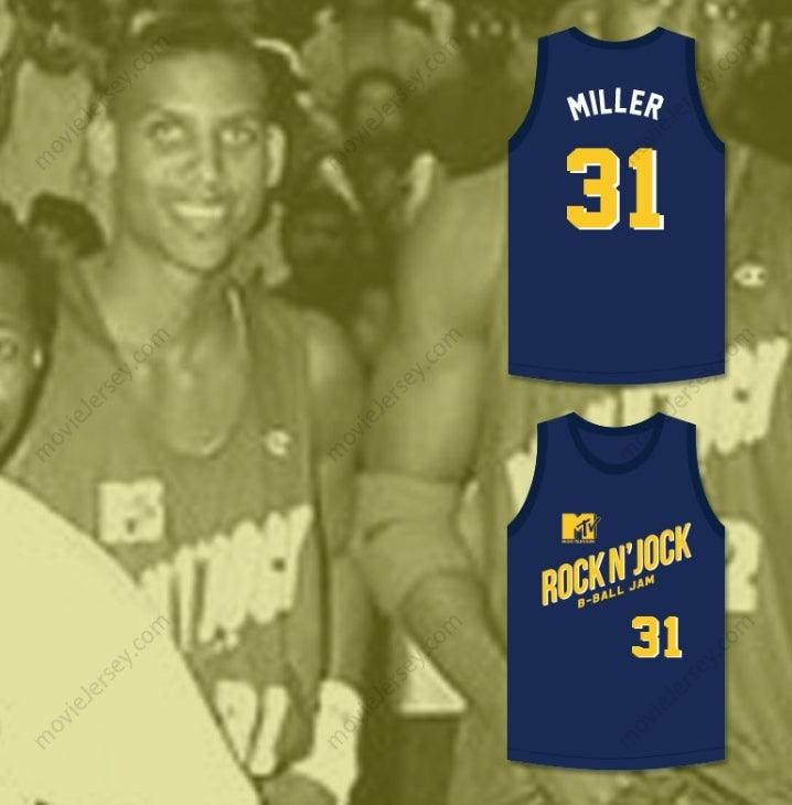 CUSTOM ANY Name Number REGGIE MILLER 31 VIOLATORS BASKETBALL JERSEY SECOND ANNUAL ROCK N' JOCK B-BALL JAM 1992 Top Stitched S-6XL