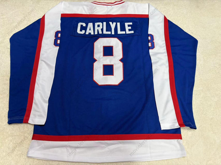 Custom Any Name Number RANDY CARLYLE 8 WINNIPEG JETS HOCKEY JERSEY Stitched Top Stitched S-6XL