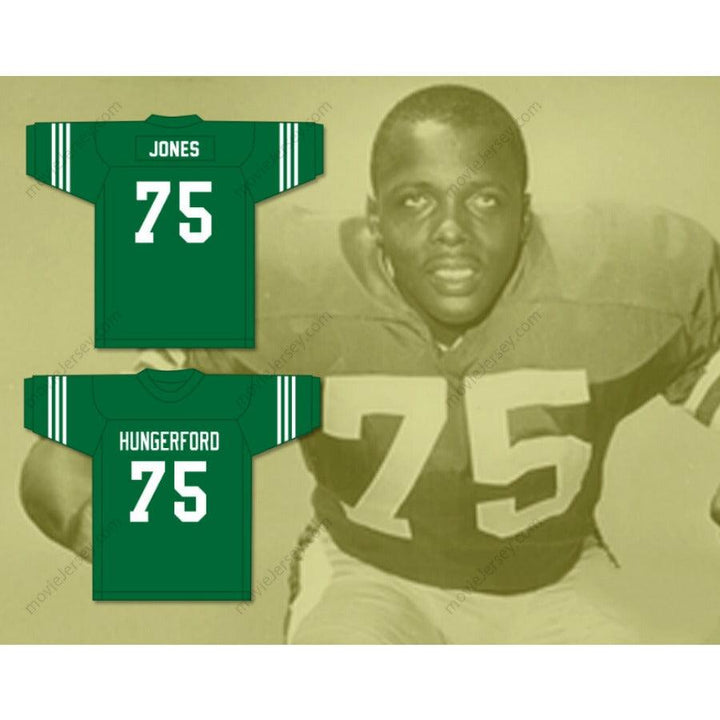CUSTOM ANY Name Number DEACON JONES 75 HUNGERFORD VOCATIONAL HIGH SCHOOL BOBCATS GREEN FOOTBALL JERSEY Top Stitched S-6XL