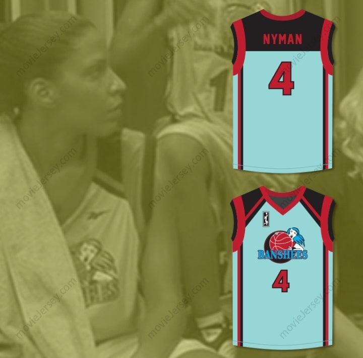 CUSTOM ANY Name Number NYMAN 4 CHARLOTTE BANSHEES HOME BASKETBALL JERSEY WITH WUBA PATCH JUWANNA MANN Top Stitched S-6XL