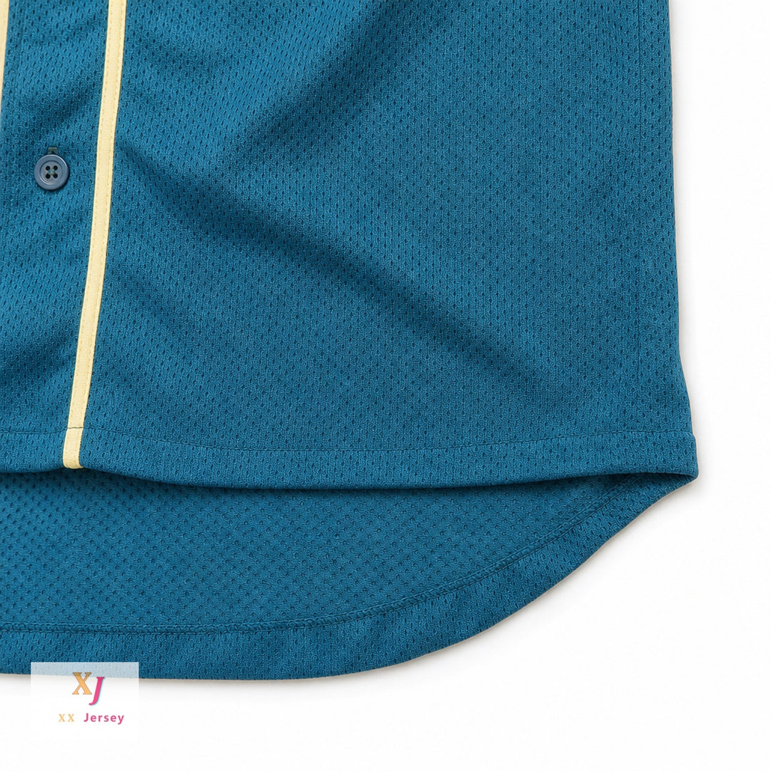 Custom Any Name Number SEIBU LIONS TEAL BUTTON DOWN BASEBALL JERSEY Top Stitched S-6XL
