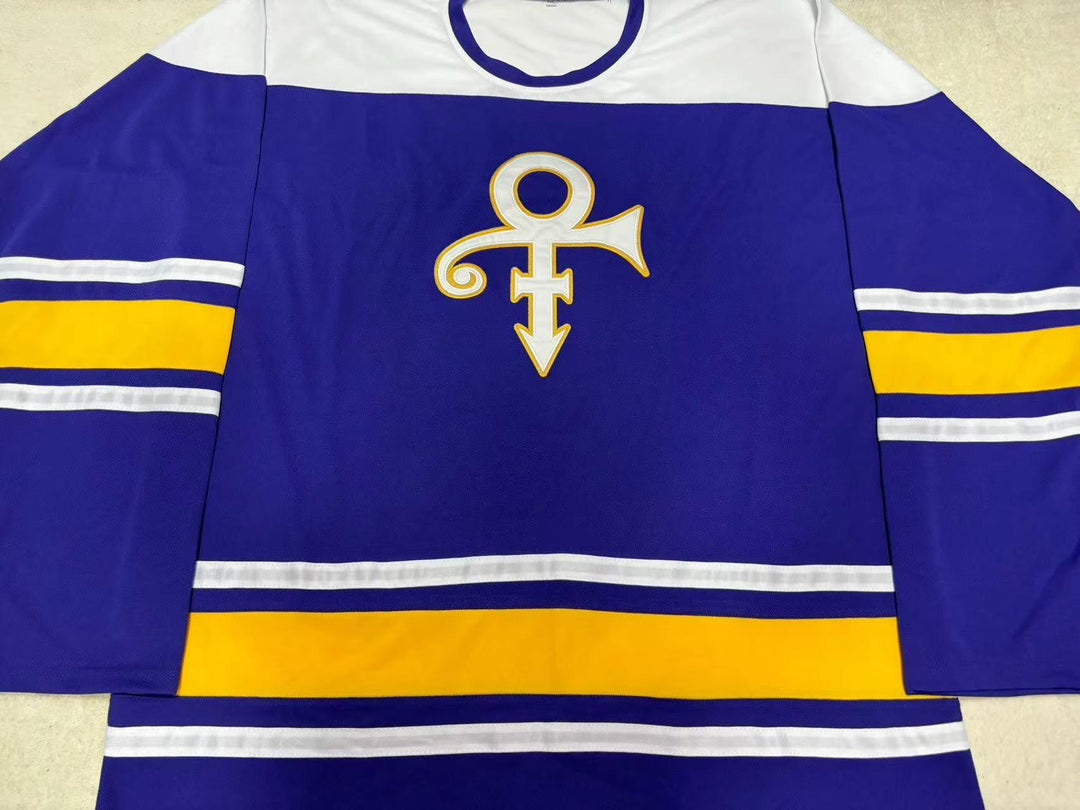 Custom Any Name Number PRINCE TRIBUTE PURPLE HOCKEY JERSEY Top Stitched S-6XL