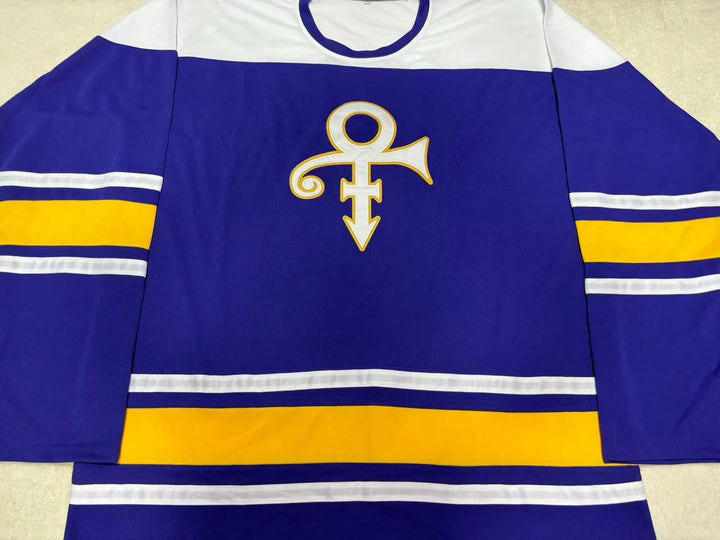 Custom Any Name Number PRINCE TRIBUTE PURPLE HOCKEY JERSEY Top Stitched S-6XL