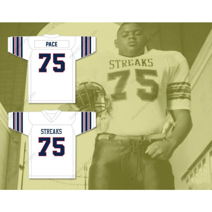 CUSTOM ANY Name Number ORLANDO PACE 75 SANDUSKY HIGH SCHOOL BLUE STREAKS FOOTBALL JERSEY Top Stitched S-6XL