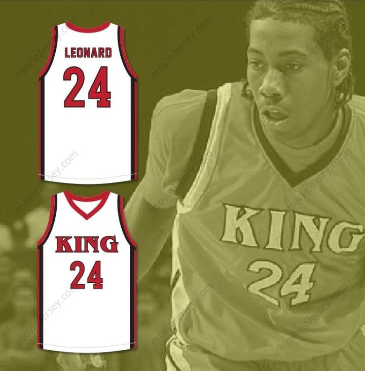 CUSTOM ANY Name Number KAWHI LEONARD 24 MARTIN LUTHER KING HIGH SCHOOL  WHITE BASKETBALL JERSEY 2 Top Stitched S-6XL