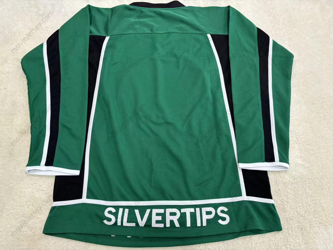 Custom Any Name Number EVERETT SILVERTIPS GREEN HOCKEY JERSEY Stitched Top Stitched S-6XL