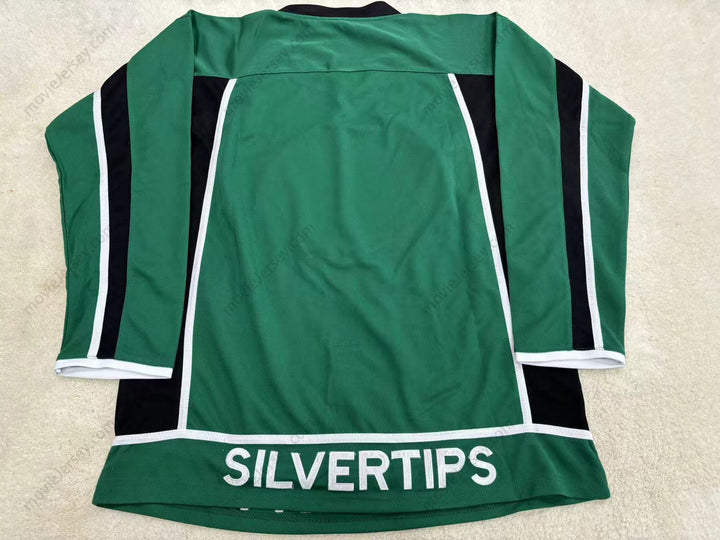 Custom Any Name Number EVERETT SILVERTIPS GREEN HOCKEY JERSEY Stitched Top Stitched S-6XL